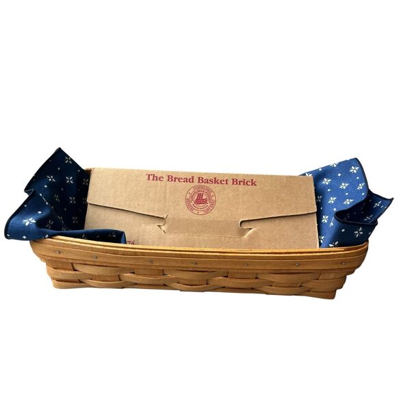 Vintage 1995 longaberger Bread Basket with Brick & Liner – Signed, Unused - Picture 1 of 7